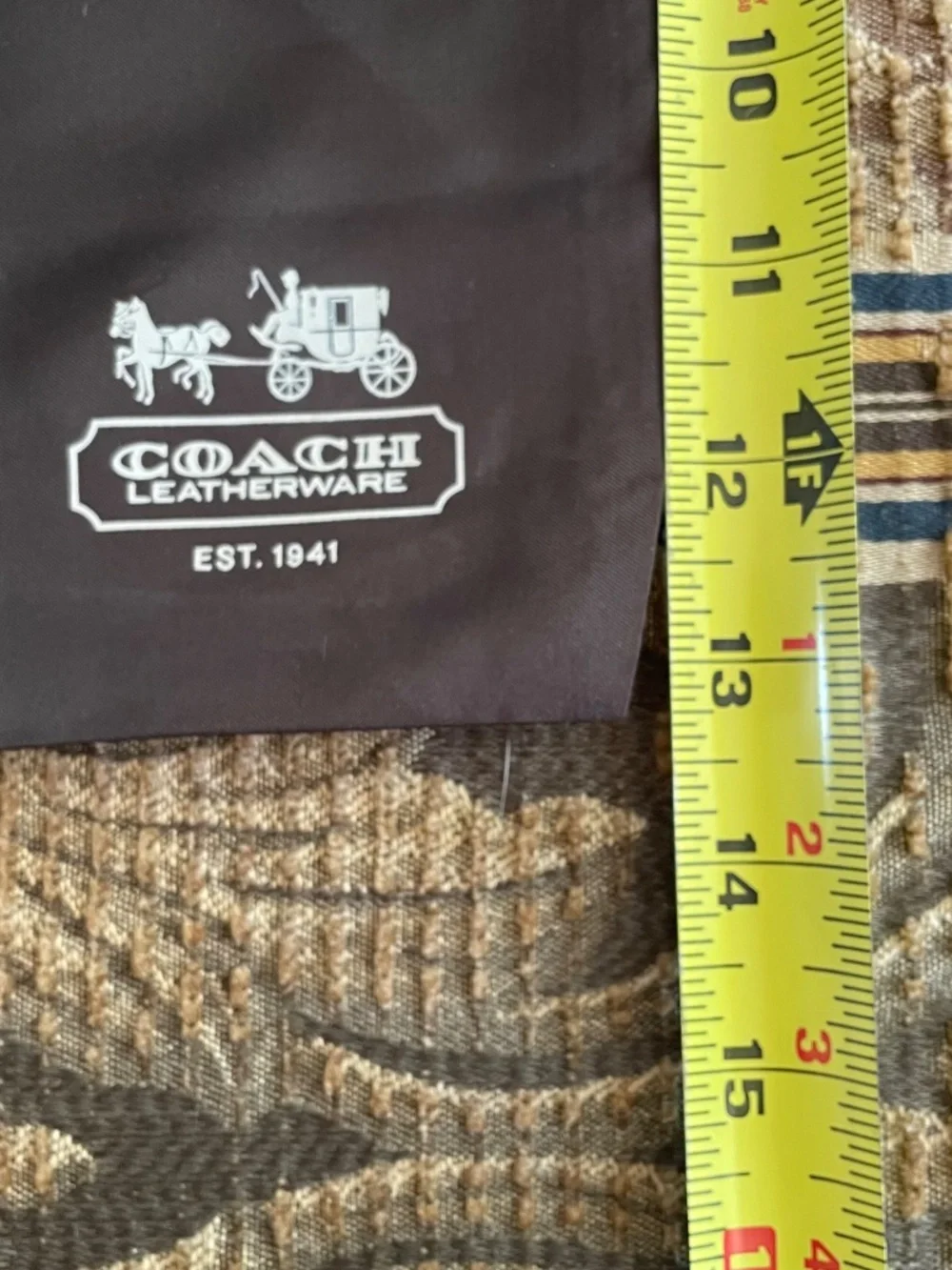 Vintage Coach Brown Satin Drawstring Handbag Dust Bag Cover 16
